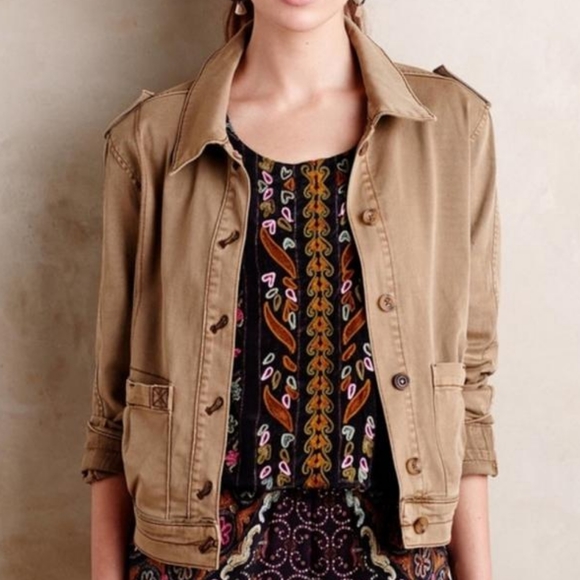 VGC Anthropologie Hei Hei Cropped Military Utility Jacket | Sz. Small - Picture 1 of 9